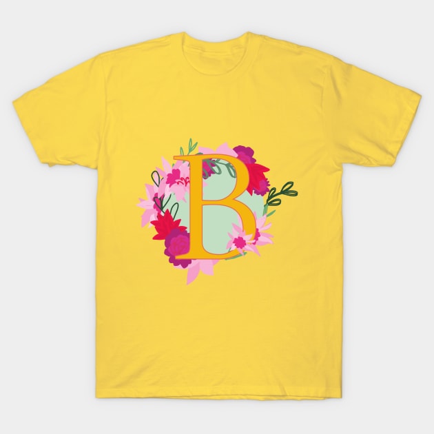 Monogram B, Personalized Initial T-Shirt by Bunniyababa